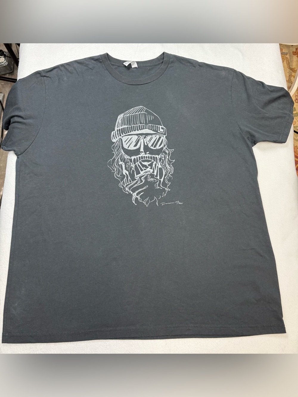 Perrine Man Press Graphic Tee XXL Snake River Canyon Idaho Charcoal Gray
